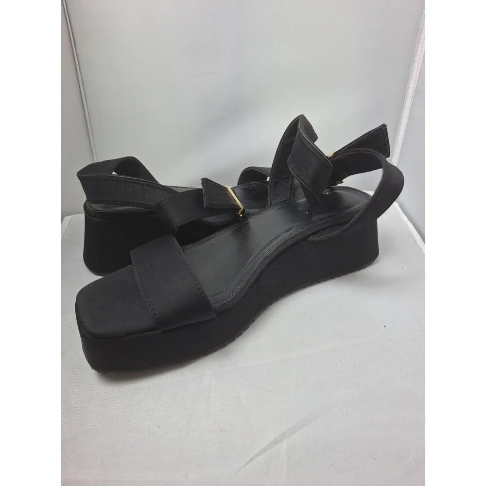 ASOS DESIGN black Ankle Strap Sandals Size 8 W